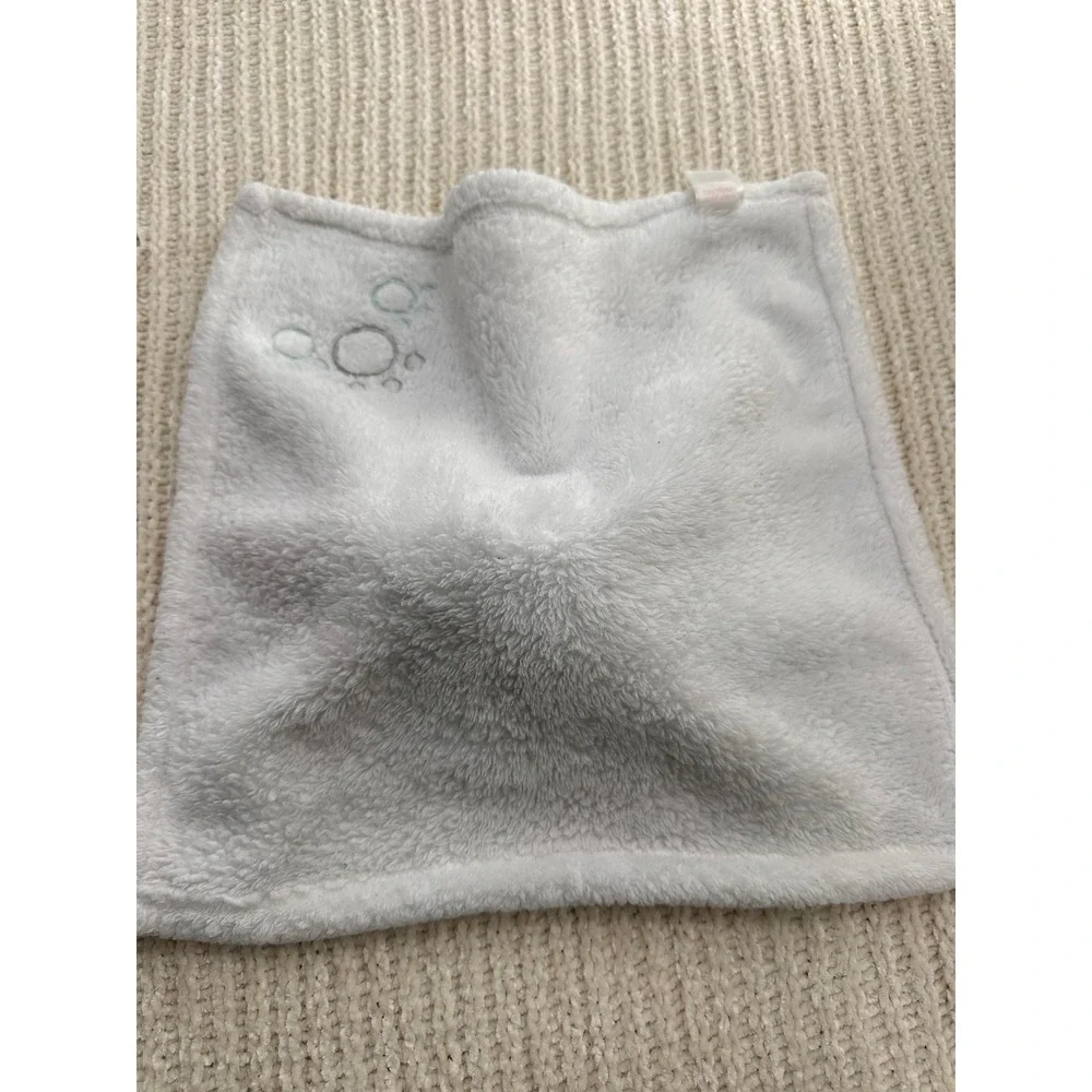 Baby Gear Elephant Lovey Security Blanket Aqua Blue White Sherpa‎ Fleece